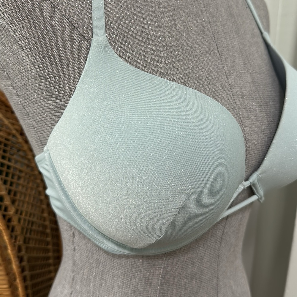 NWT Victoria's Secret Swimsuit Top 38C Blu Green Shimmer Bombshell Add‎ Two Cups - Picture 9 of 17